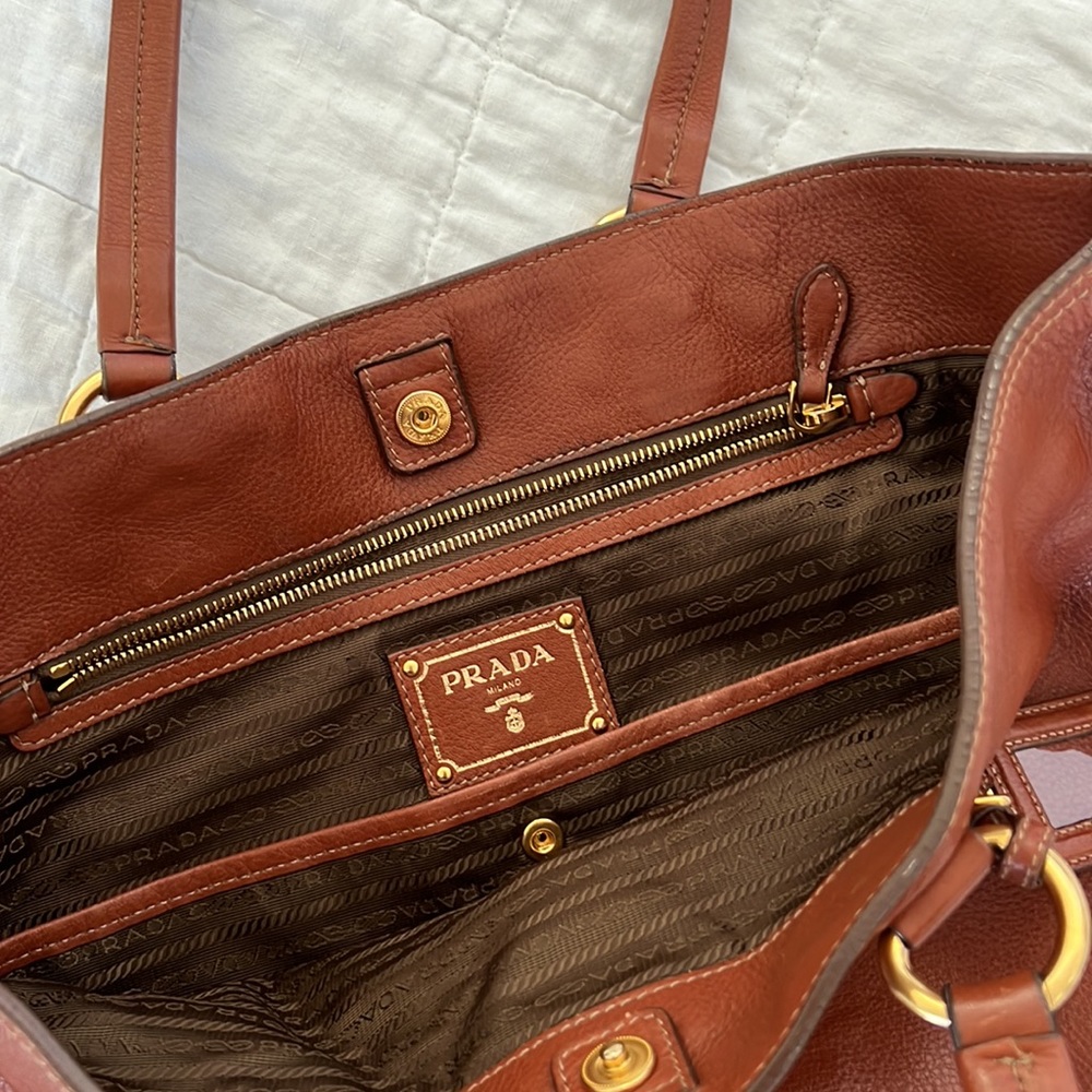 Prada Cognac Leather Tote - Picture 3 of 5